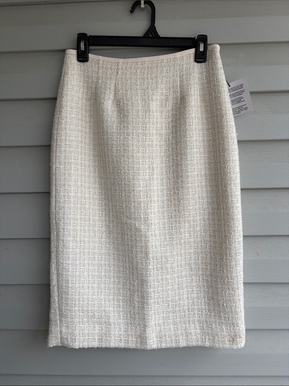 NWT Anne Klein Classic Cream Tweed Pencil Skirt